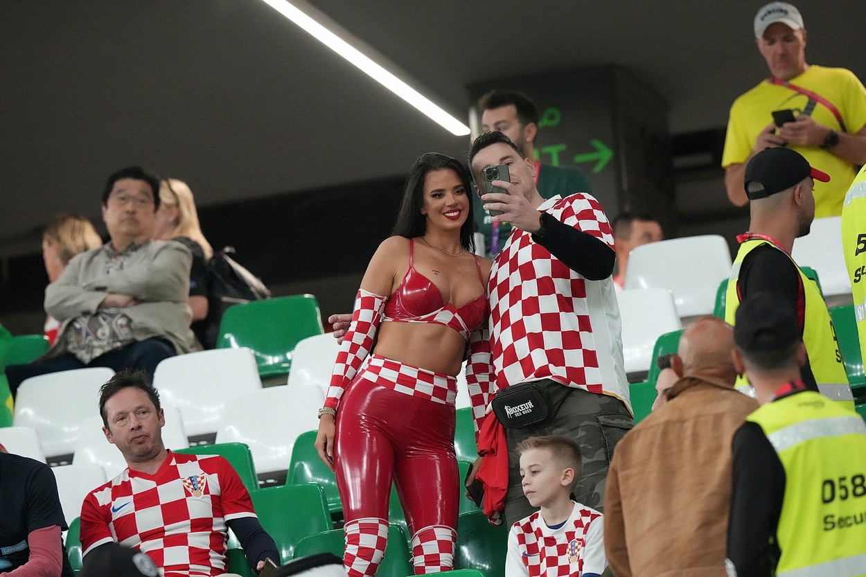 December 9th, 2022, Education City Stadium, Doha, QAT, World Cup FIFA 2022, quarterfinals, Croatia vs Brazil, in the picture Instagram model and former Miss Croatia, Ivana Knoll is Croatian, but with German roots.,Image: 743537839, License: Rights-managed, Restrictions: picture alliance / Hasan Bratic, Model Release: no