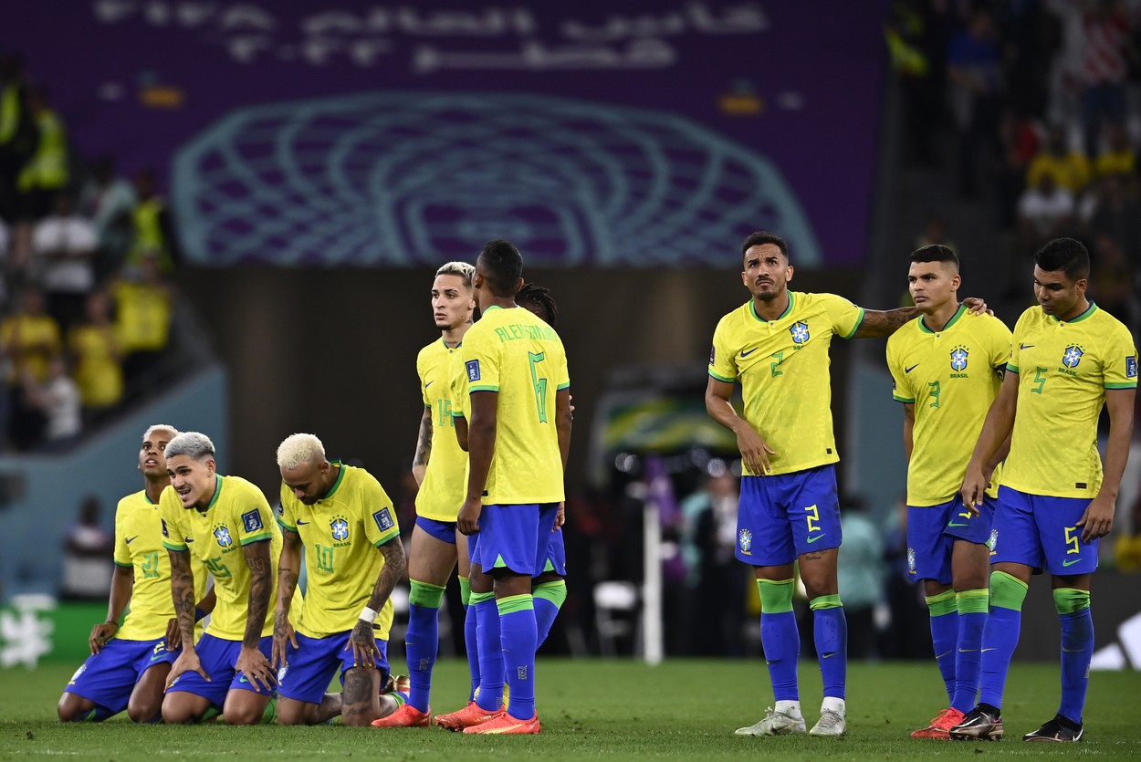 Jucătorii Braziliei, după eliminarea de la CM 2022