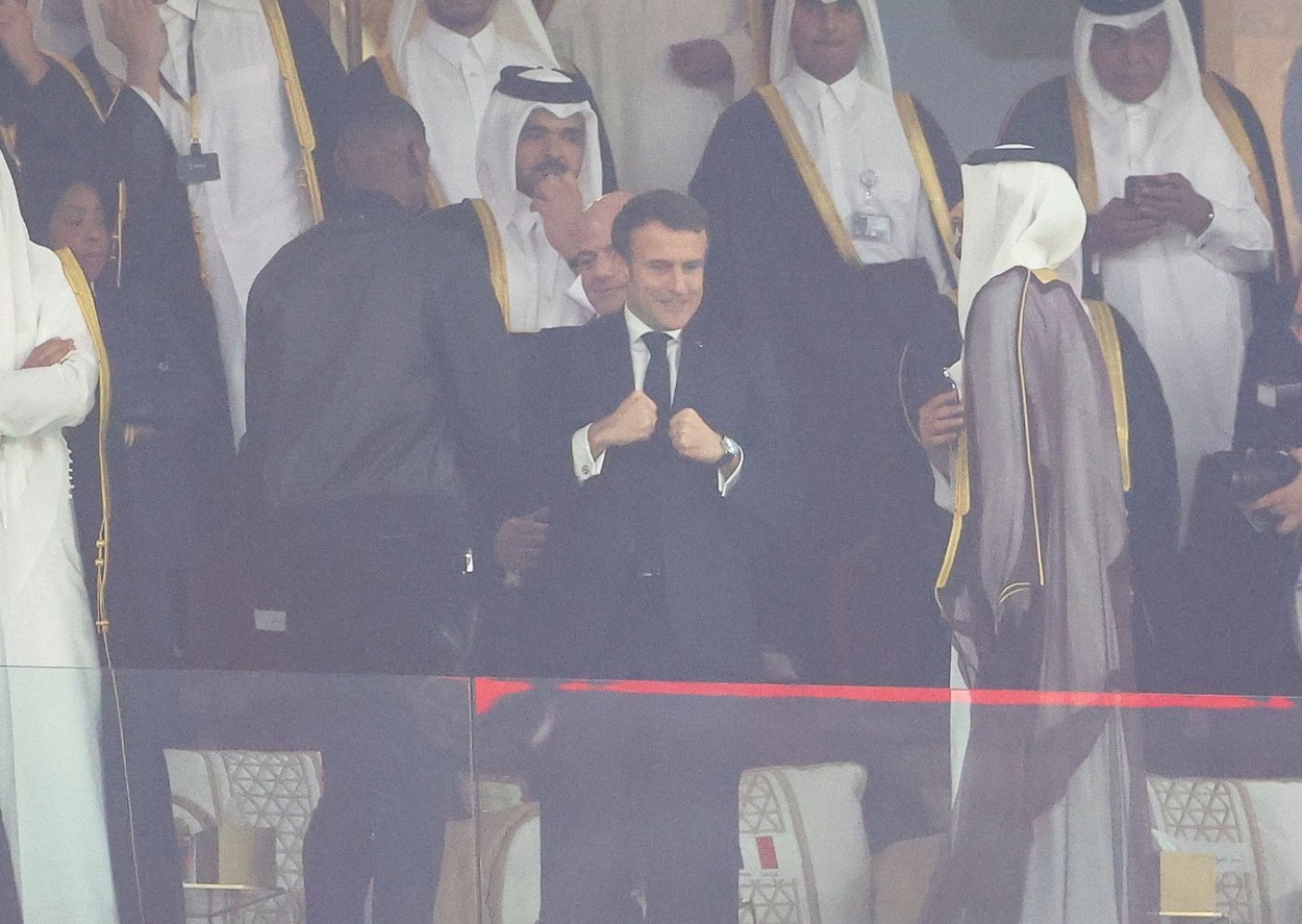Emmanuel Macron President of France, Paul Pogba and FIFA President Gianni Infantino
Argentina v France, FIFA World Cup 2022, Final, Football, Lusail Stadium, Al Daayen, Qatar - 18 Dec 2022,Image: 745362668, License: Rights-managed, Restrictions: Editorial Use Only, Model Release: no