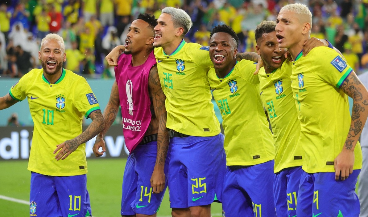 Jucătorii Braziliei, la finalul unei partide