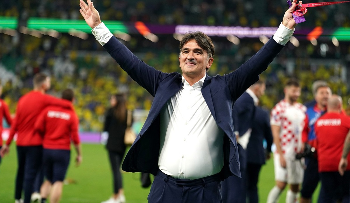 Zlatkp Dalic celebrează victoria cu Brazilia de la CM 2022