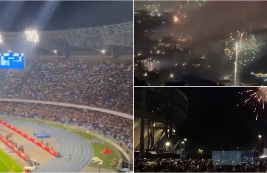 Atmosferă genială la derby-ul Napoli – Juventus 5-1! Fanii napoletani au sărbătorit cu artificii succesul istoric în fața rivalei