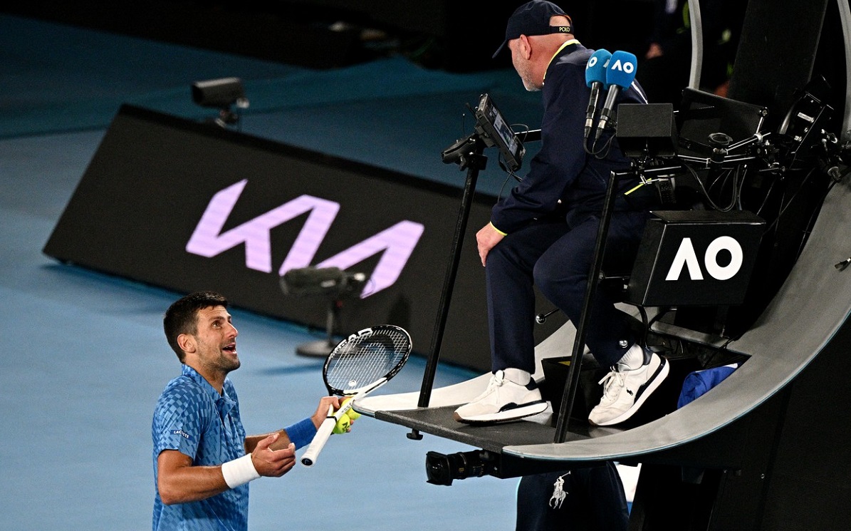 Novak Djokovic, în timpul ultimului meci de la Australian Open
