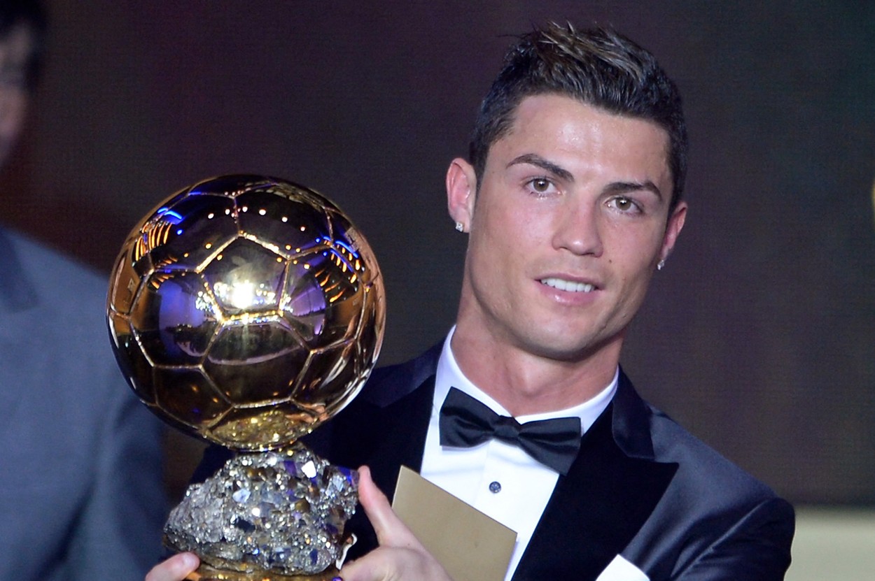Cristiano Ronaldo, în timpul decernării Balonului de Aur