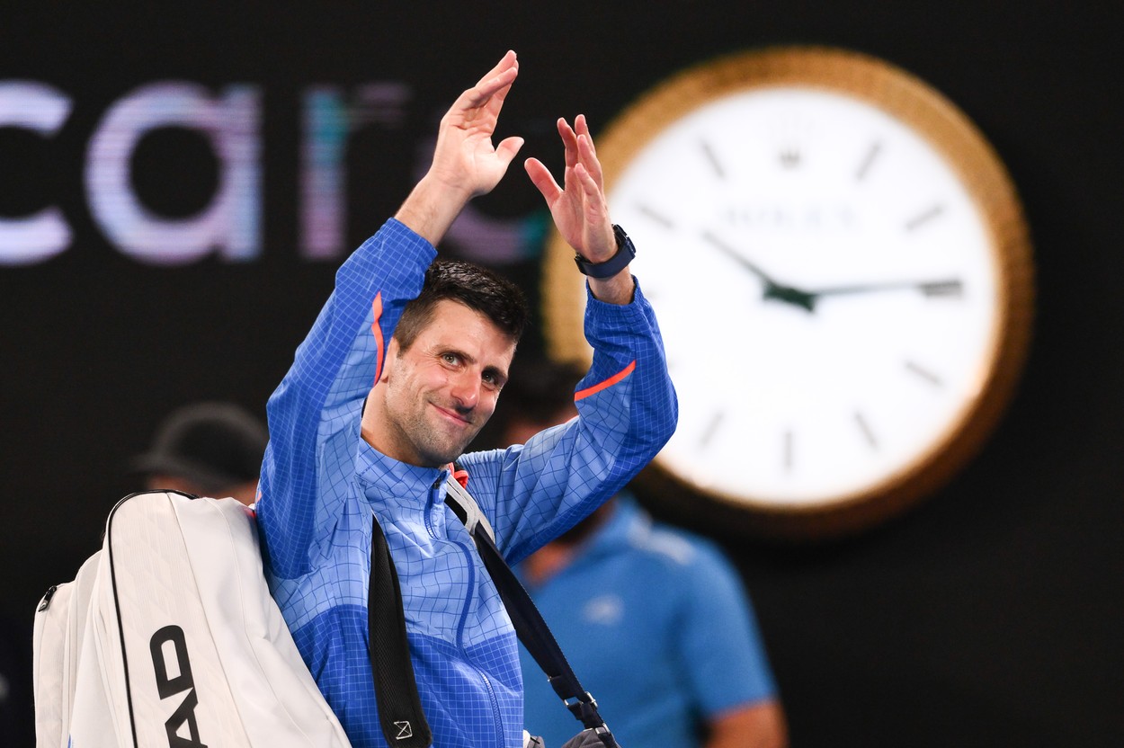 Novak Djokovic, bucuros la finalul unui meic