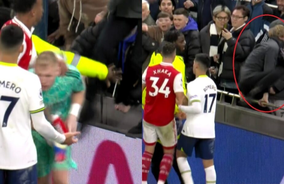 Imagini halucinante după Tottenham – Arsenal 0-2. Aaron Ramsdale a fost lovit cu piciorul de un fan