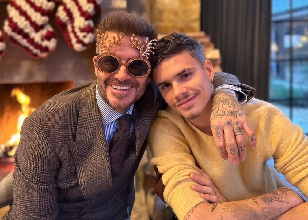David Beckham, alături de fiul său, Romeo