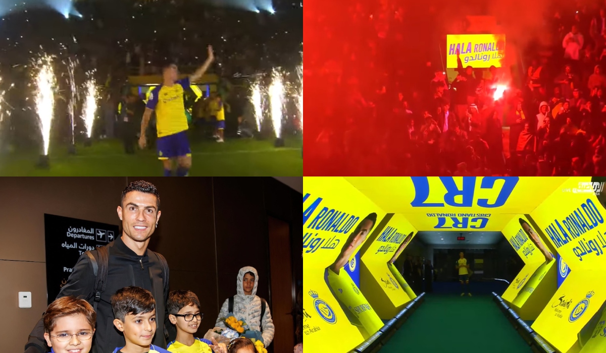 Imagini spectaculoase de la prezentarea lui Cristiano Ronaldo / Captură Youtube KSA Sports TV