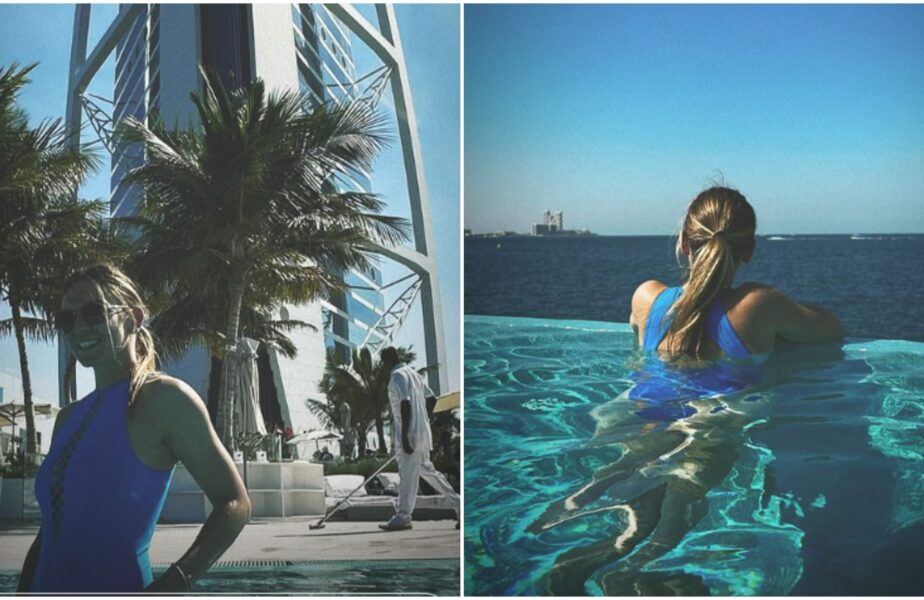 Simona Halep se relaxează la piscină în Dubai