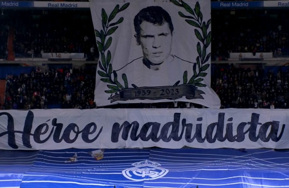 Scenografie superbă la Real Madrid – Atletico! Fosta legendă a „Los Blancos” a fost omagiată de fanii madrileni