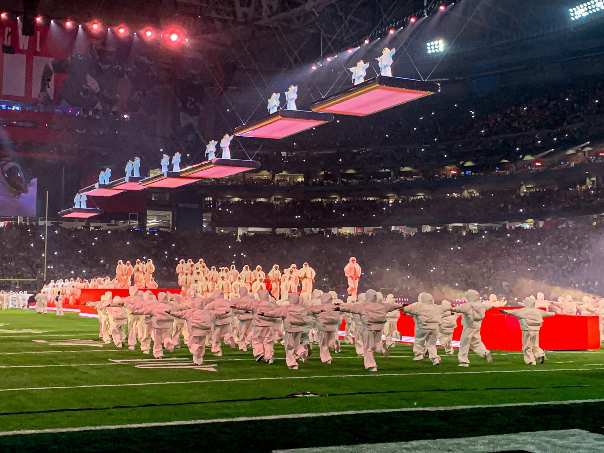 12 February 2023, US, Phoenix: Barbadian singer Rihanna performs live during Halftime Show of the Super Bowl LVII American Football match between Philadelphia Eagles and Kansas City Chiefs at State Farm Stadium. Photo: Niyi Fote/TheNEWS2 via ZUMA Press Wire/dpa