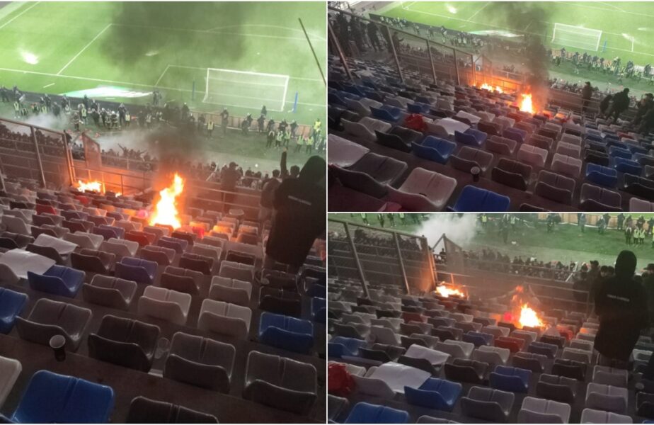Fanii lui Dinamo au „aprins” peluza stadionului din Ghencea după CSA Steaua – Dinamo 2-0. Reacţie de necrezut a lui Ovidiu Burcă