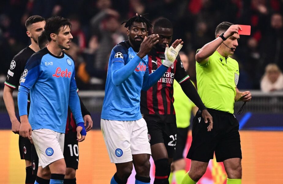 Ce a scris presa din Italia, după ce Istvan Kovacs l-a eliminat pe Anguissa, în doar 4 minute, în Milan – Napoli 1-0