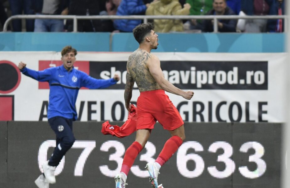 Gestul lui Florinel Coman în faţa lui Elias Charalambous, după golul fantastic marcat în FCSB – CFR Cluj 1-0