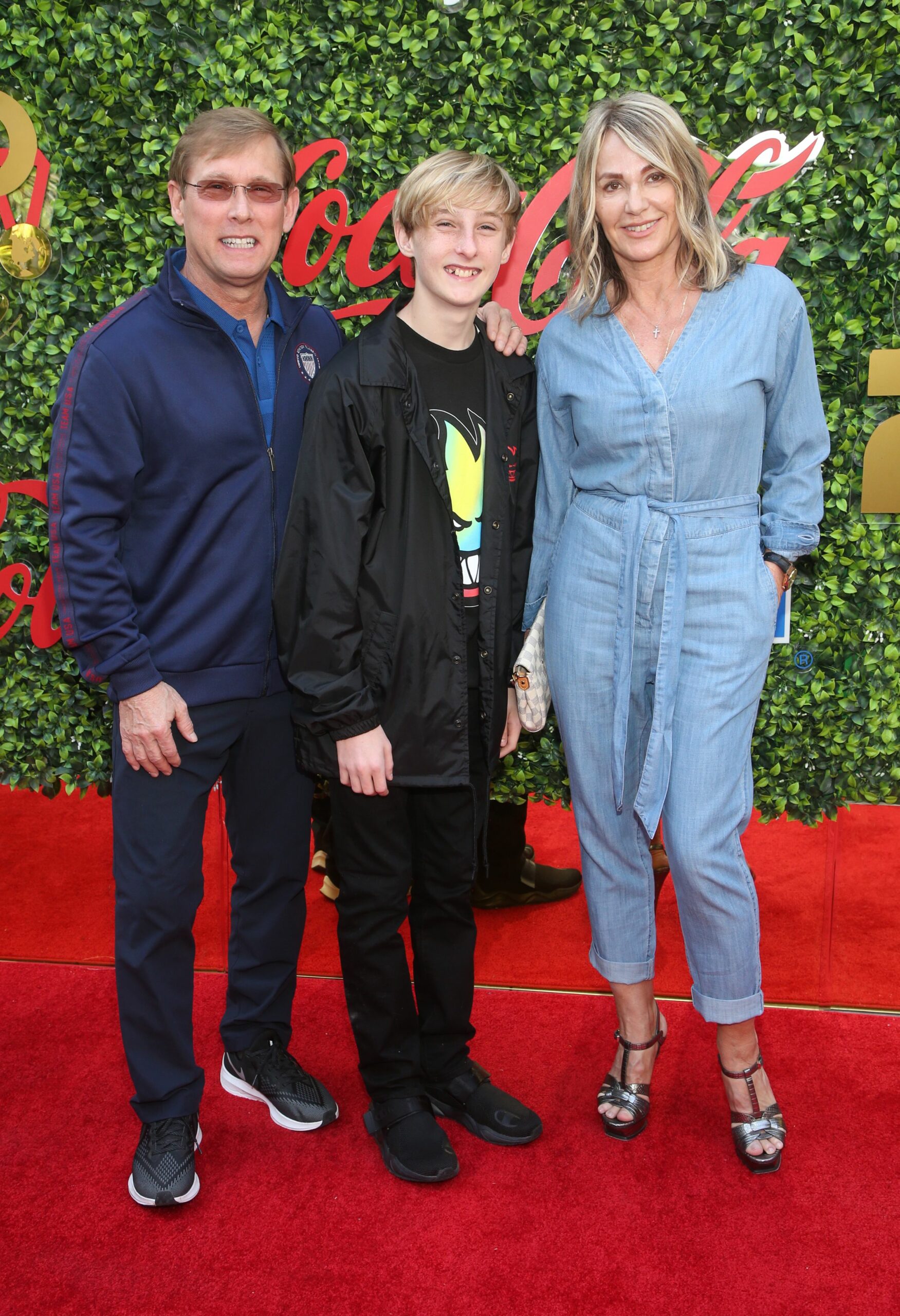 4 January 2020 - Beverly Hills, California - Bart Conner, Dylan Conner and Nadia Comaneci. the 7th Annual Gold Meets Golden Brunch  held at Virginia Robinson Gardens and Estate. Photo Credit: FS/AdMedia
