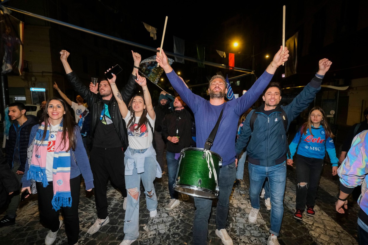 Italy: Celebrations in the city, ssc napoli is champion of italy. The city explodes with joy, the Neapolitans celebrate ssc napoli s third scudetto after thirty-three years. SSC Napoli is champion of italy 2023. ABPH3380 Copyright: xAntonioxBalascox,Image: 773945576, License: Rights-managed, Restrictions: , Model Release: no