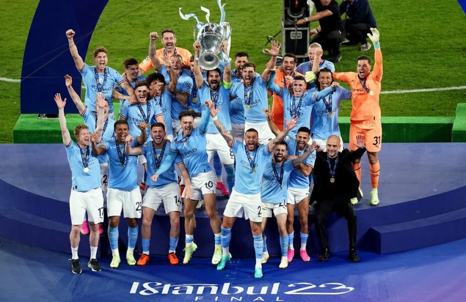 Imaginile bucuriei jucătorilor lui Manchester City, după ce au câştigat Champions League! Elevii lui Pep Guardiola, în extaz