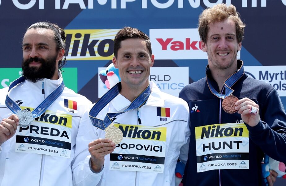 Constantin Popovici şi Cătălin Preda, aur şi argint la Campionatele Mondiale de Nataţie. Imaginile bucuriei şi prima reacţie