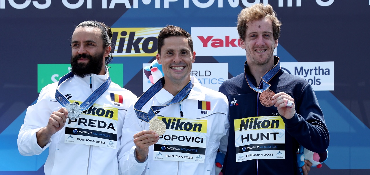Constantin Popovici şi Cătălin Preda, aur şi argint la Campionatele Mondiale de Nataţie. Imaginile bucuriei şi prima reacţie