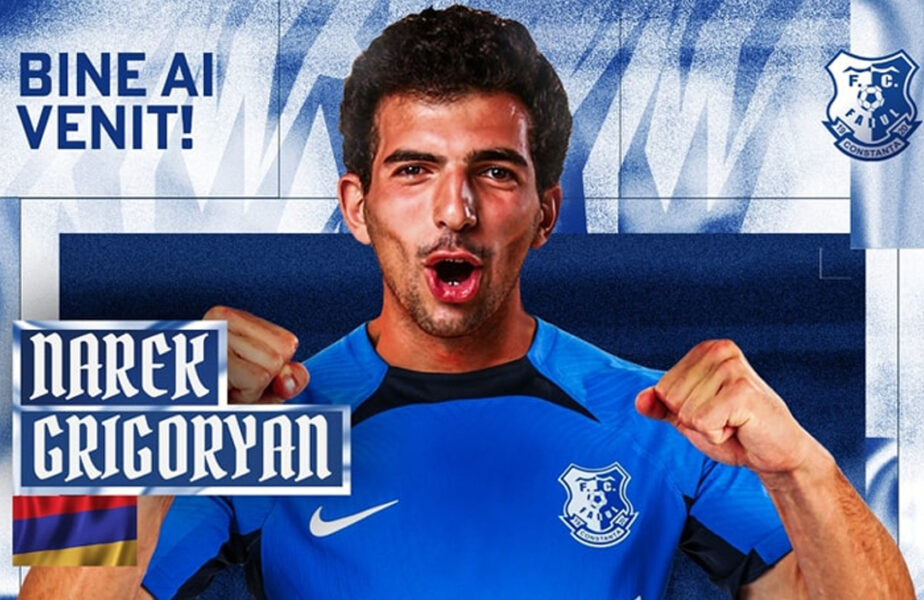 Farul Constanța, transfer de la fosta adversară FC Urartu. Narek Grigoryan este noua achiziție a campioanei