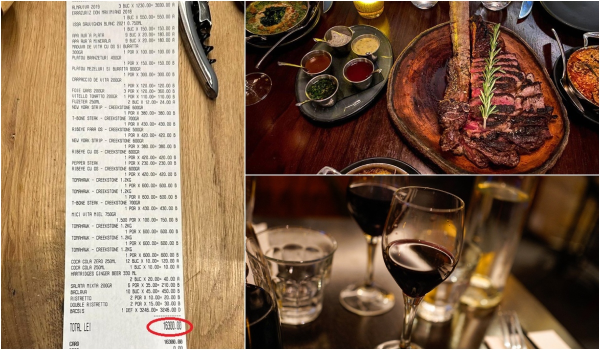 Au luat cina într-un restaurant din Cluj şi au primit o notă de plată de 16.300 de lei. Uluitor ce bacşiş au primit chelnerii!