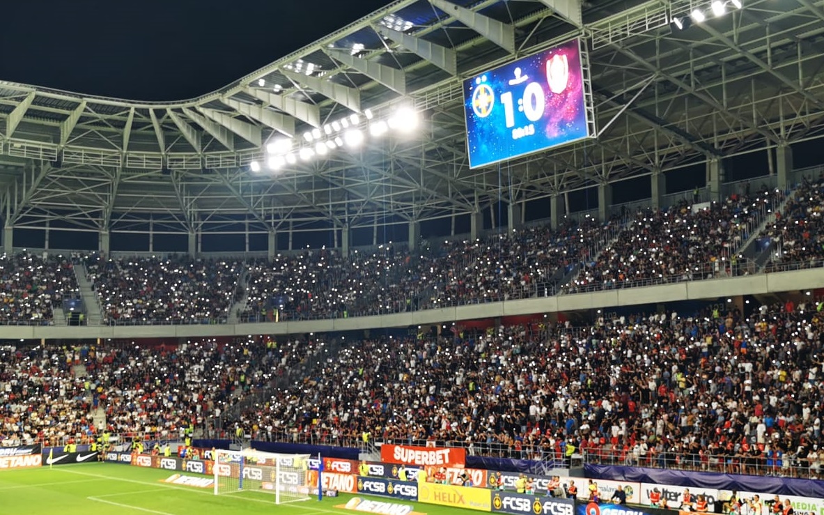 Reacţia incredibilă a crainicului stadionului din Ghencea, după ce Andrea Compagno a marcat în FCSB - CFR Cluj