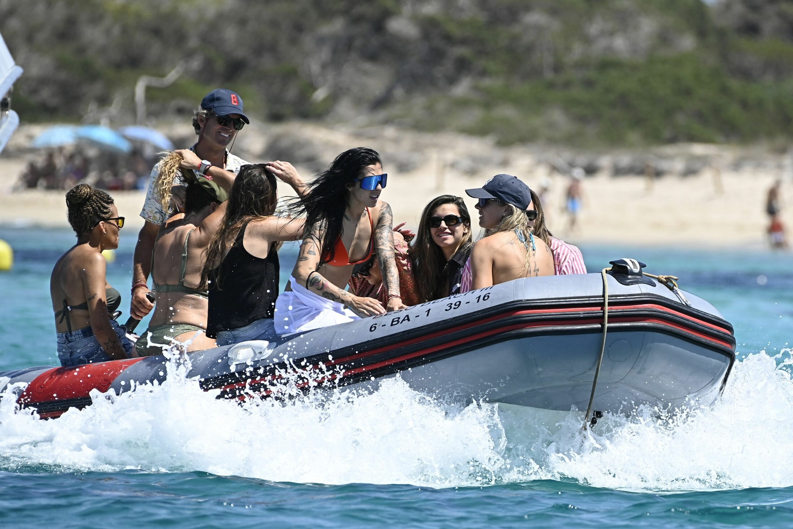 August 23, 2023, Ibiza, Spain: Salma Paralluelo, Jennifer Hermoso and Misa Rodriguez on a boat on August 23, 2023, in Ibiza (Spain)...SOCCER..Francisco Guerra / Europa Press..08/23/2023 (Credit Image: © Francisco Guerra/Contacto via ZUMA Press)