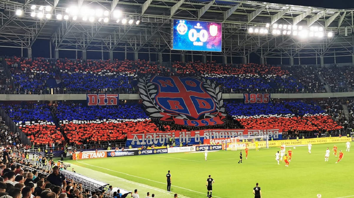 FCSB – CFR Cluj | Imagini fabuloase din Ghencea! Peluza Nord, spectacol total în tribune
