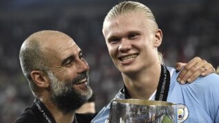 Pep Guardiola sare în apărarea lui Erling Haaland: „Criticați-mă pe mine, pe fundași, dar nu pe el”