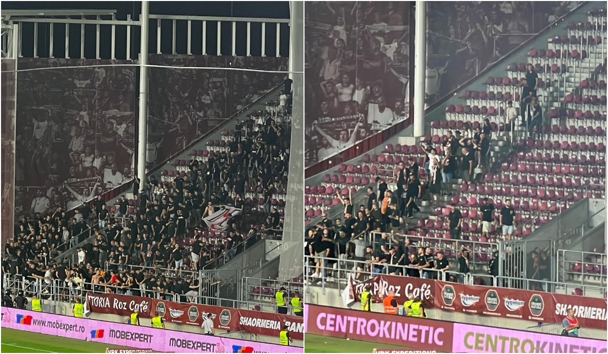 Galeria lui Dinamo a făcut un protest masiv la derby-ul cu Rapid şi a plecat de pe stadion