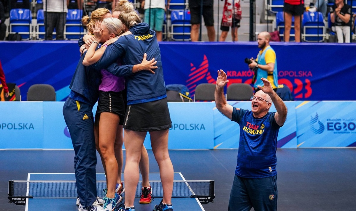 Bucurie nebună a jucătoarelor României, după calificarea în finala Campionatelor Europene