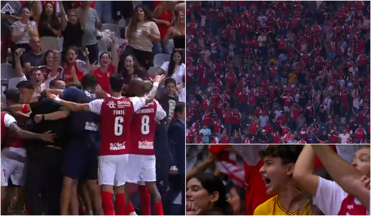 Bucuria nebună a fanilor după ce Braga a câștigat în prelungiri meciul cu Rio Ave. A fost spectacol total în Liga Portugal
