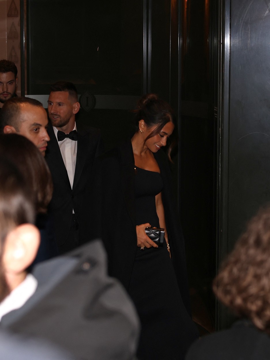 Lionel Messi, Antonella and their children are seen leaving their hotel before the Golden Ball ceremony in Paris surrounded by fans.
30 Oct 2023,Image: 818200816, License: Rights-managed, Restrictions: World Rights, Model Release: no, Pictured: Messi Lionel and Antonella