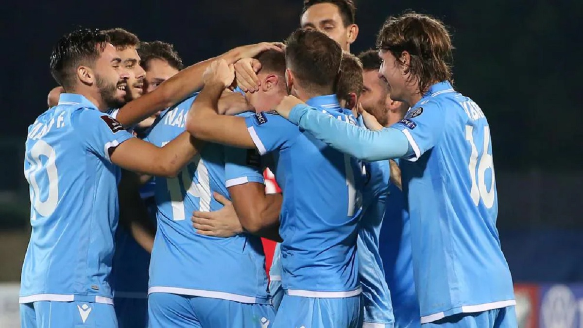 Jucătorii lui San Marino, în timpul unui meci