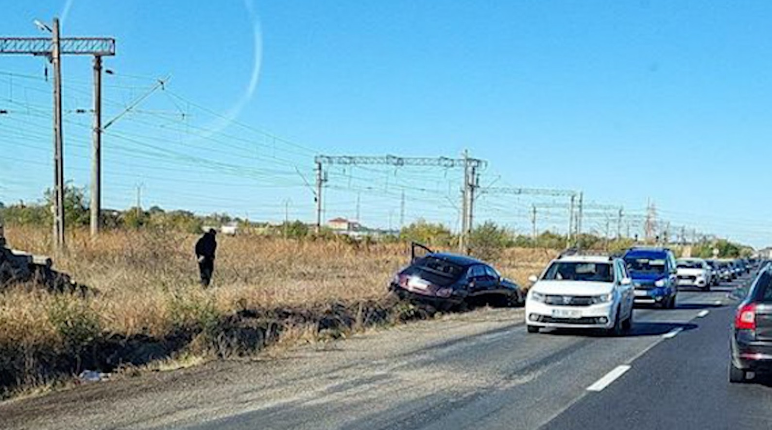 Maşina lui Gigi Becali, după accident / Foto: observatornews.ro