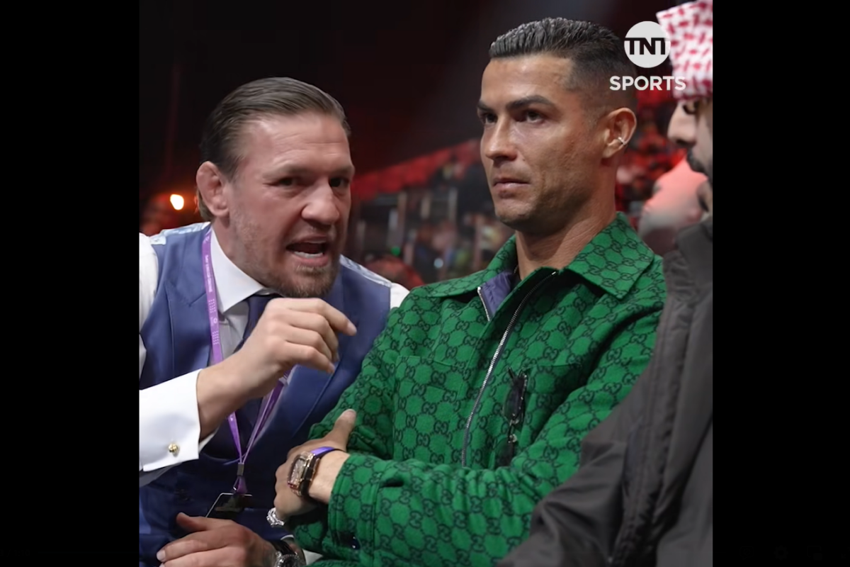 McGregor l-a prins la înghesuială pe Ronaldo la gala de box ce a avut loc aseară la Riad. Cei doi au fost prezenți la evenimentul organizat de arabi.