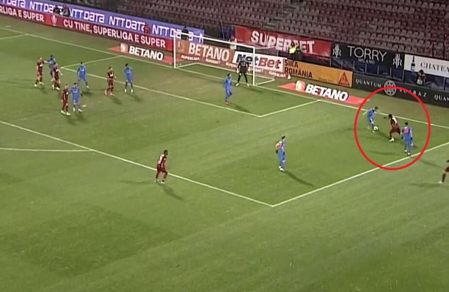 Gafe „în lanţ” în apărarea FCSB-ului la golul lui Tachtsidis! Ce au făcut Pantea şi Olaru în derby-ul din Gruia
