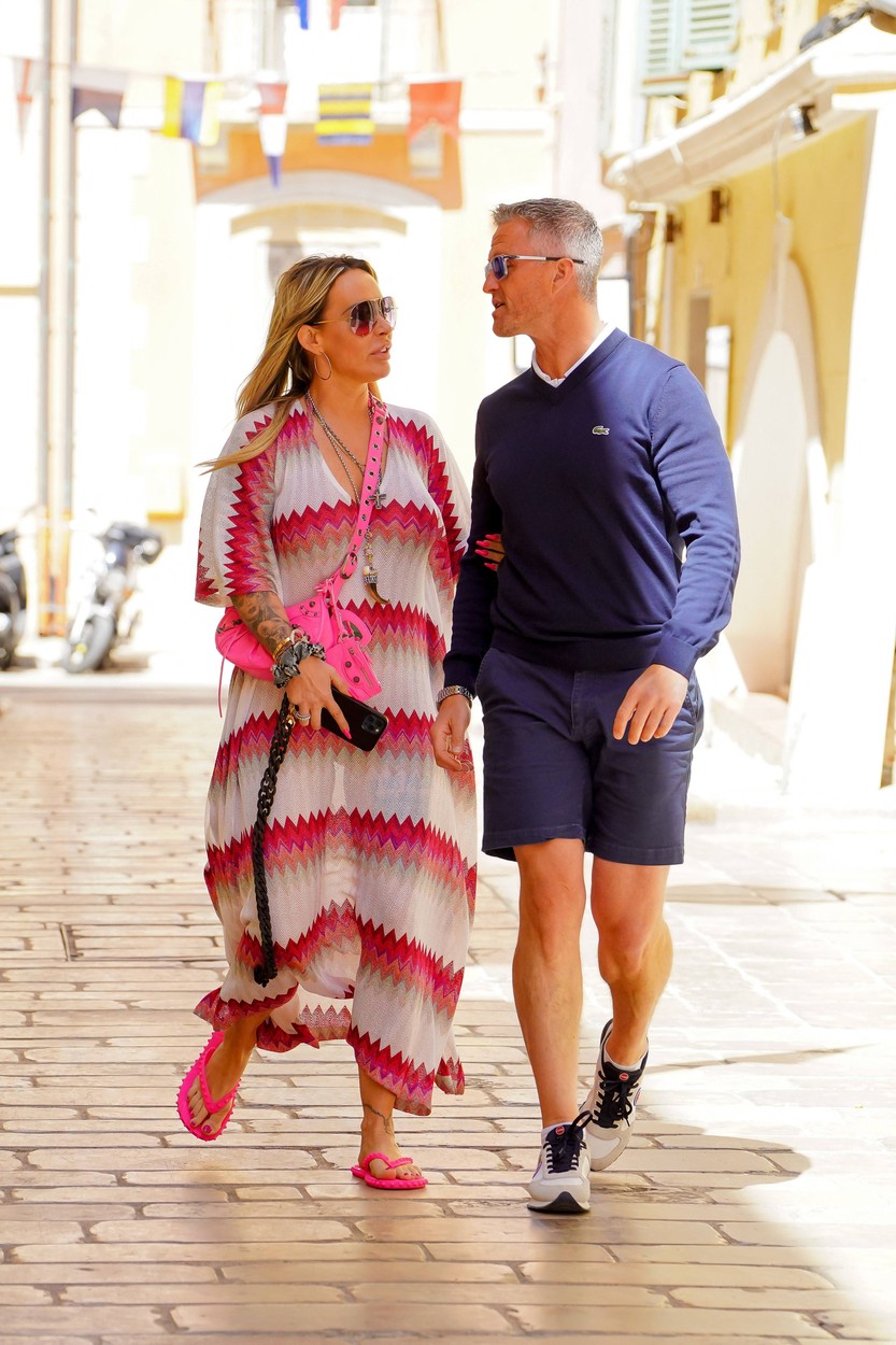 EXCLUSIVE: Former F1 star Ralf Schumacher and ex-wife Cora stroll arm-in-arm through St Tropez - sparking speculation they have reunited eight years after their bitter divorce. The pair appeared to be enjoying each other’s company, looking happy and relaxed and even stopping at a bar to enjoy a glass of champagne. Former actress and model Cora, who celebrated her divorce from the younger brother of F1 legend Michael by posing for the German edition of Playboy, was casually dressed in a long, loose-fitting, pink and white striped dress and flip flops. Ralf, once linked to glamour model Katie Price, looked sporty in a blue top, shorts and sneakers. The couple, who have one son David, now 21, originally got together in 2001. Their church wedding took place at the Maria Plain church in Salzburg, Austria the following September. When their marriage ended after 13 years, they fought a bitter battle over the former Williams and Toyota driver’s €100 million fortune, and homes in Germany, Austria and France. Ralf, 47, reportedly handed over a huge chunk of his Formula One fortune to end the union. Cora, 48, was subjected to a storm of abuse on social media websites, accused of being a goldigger who only married him for his money. Ralf, who retired from motorsport in 2012, was said to have been estranged from her for some time before the final break.
25 Apr 2023,Image: 775763019, License: Rights-managed, Restrictions: ONLY Australia, Canada, Croatia, Denmark, Egypt, Greece, India, Ireland, Israel, Italy, Japan, Jordan, Lebanon, Lithuania, New Zealand, Norway, Poland, Qatar, Romania, Saudi Arabia, Singapore, Slovakia, Slovenia, South Africa, South Korea, Taiwan, Thailand, Model Release: no, Pictured: Ralf Schumacher and his former wife Cora