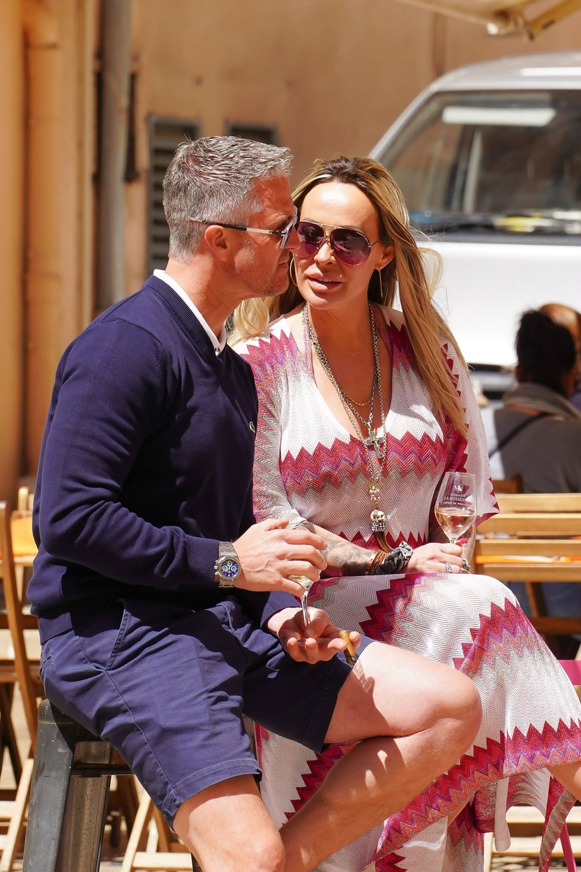 EXCLUSIVE: Former F1 star Ralf Schumacher and ex-wife Cora stroll arm-in-arm through St Tropez - sparking speculation they have reunited eight years after their bitter divorce. The pair appeared to be enjoying each other’s company, looking happy and relaxed and even stopping at a bar to enjoy a glass of champagne. Former actress and model Cora, who celebrated her divorce from the younger brother of F1 legend Michael by posing for the German edition of Playboy, was casually dressed in a long, loose-fitting, pink and white striped dress and flip flops. Ralf, once linked to glamour model Katie Price, looked sporty in a blue top, shorts and sneakers. The couple, who have one son David, now 21, originally got together in 2001. Their church wedding took place at the Maria Plain church in Salzburg, Austria the following September. When their marriage ended after 13 years, they fought a bitter battle over the former Williams and Toyota driver’s €100 million fortune, and homes in Germany, Austria and France. Ralf, 47, reportedly handed over a huge chunk of his Formula One fortune to end the union. Cora, 48, was subjected to a storm of abuse on social media websites, accused of being a goldigger who only married him for his money. Ralf, who retired from motorsport in 2012, was said to have been estranged from her for some time before the final break.
25 Apr 2023,Image: 775763034, License: Rights-managed, Restrictions: ONLY Australia, Canada, Croatia, Denmark, Egypt, Greece, India, Ireland, Israel, Italy, Japan, Jordan, Lebanon, Lithuania, New Zealand, Norway, Poland, Qatar, Romania, Saudi Arabia, Singapore, Slovakia, Slovenia, South Africa, South Korea, Taiwan, Thailand, Model Release: no, Pictured: Ralf Schumacher and his former wife Cora