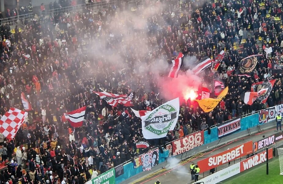 Atmosfera făcută de galeria lui Dinamo, la derby-ul cu Rapid! Cum arată Arena Naţională, după boicotul giuleştenilor