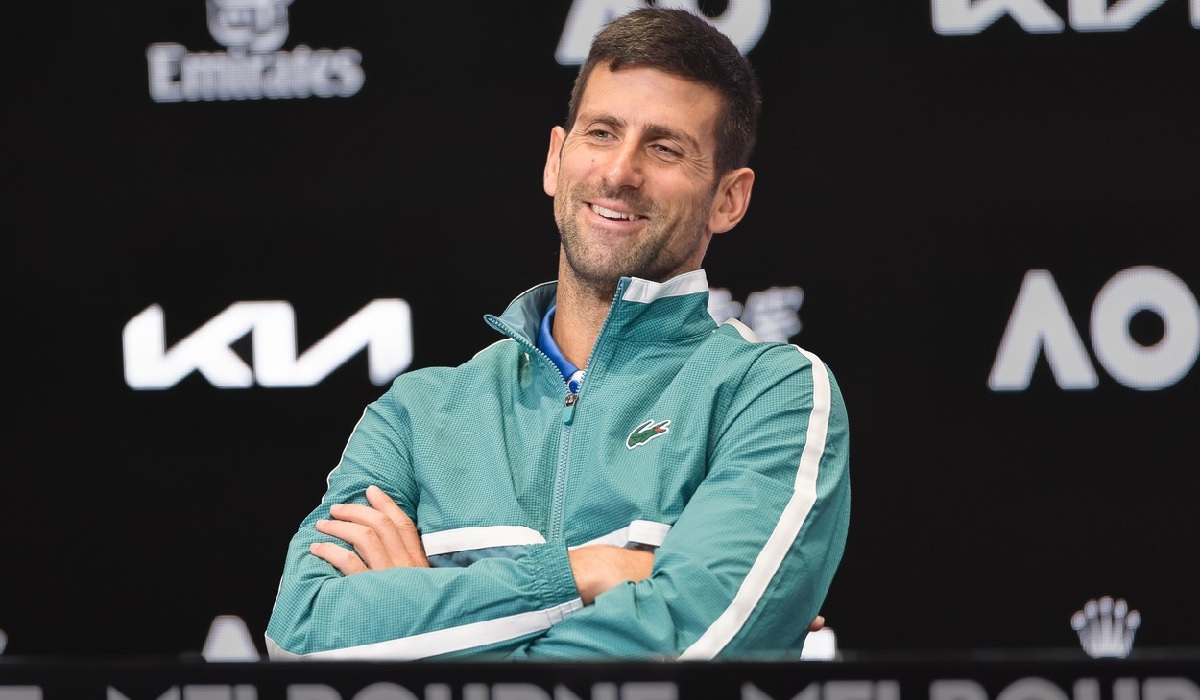 Novak Djokovic, în timpul conferinţei de presă de la Australian Open 2024