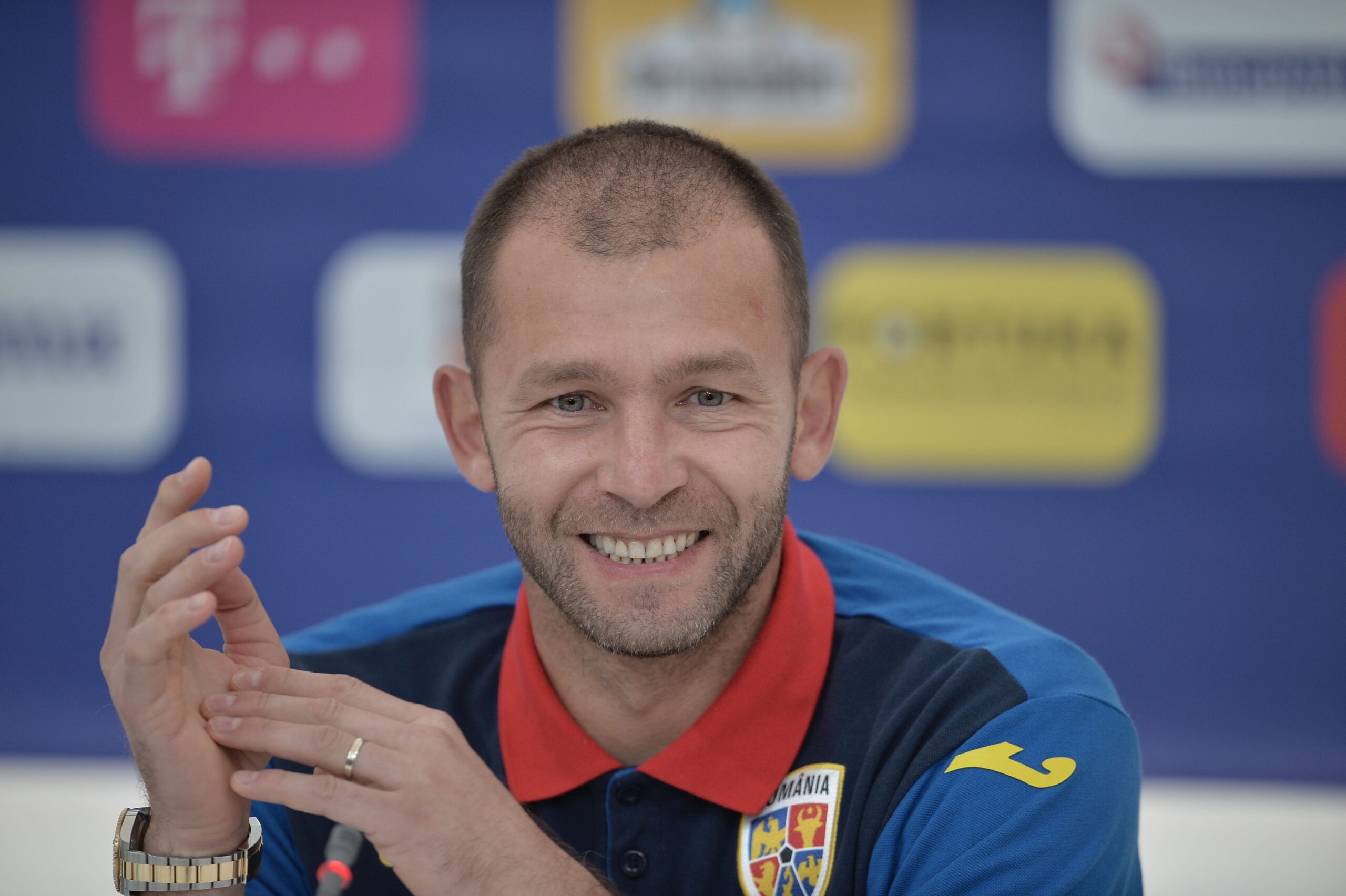 Bogdan Lobont, de la nationala de fotbal a Romaniei, sustine o conferinta de presa la Centrul National de Fotbal Mogosoaia, luni, 4 iunie 2018.