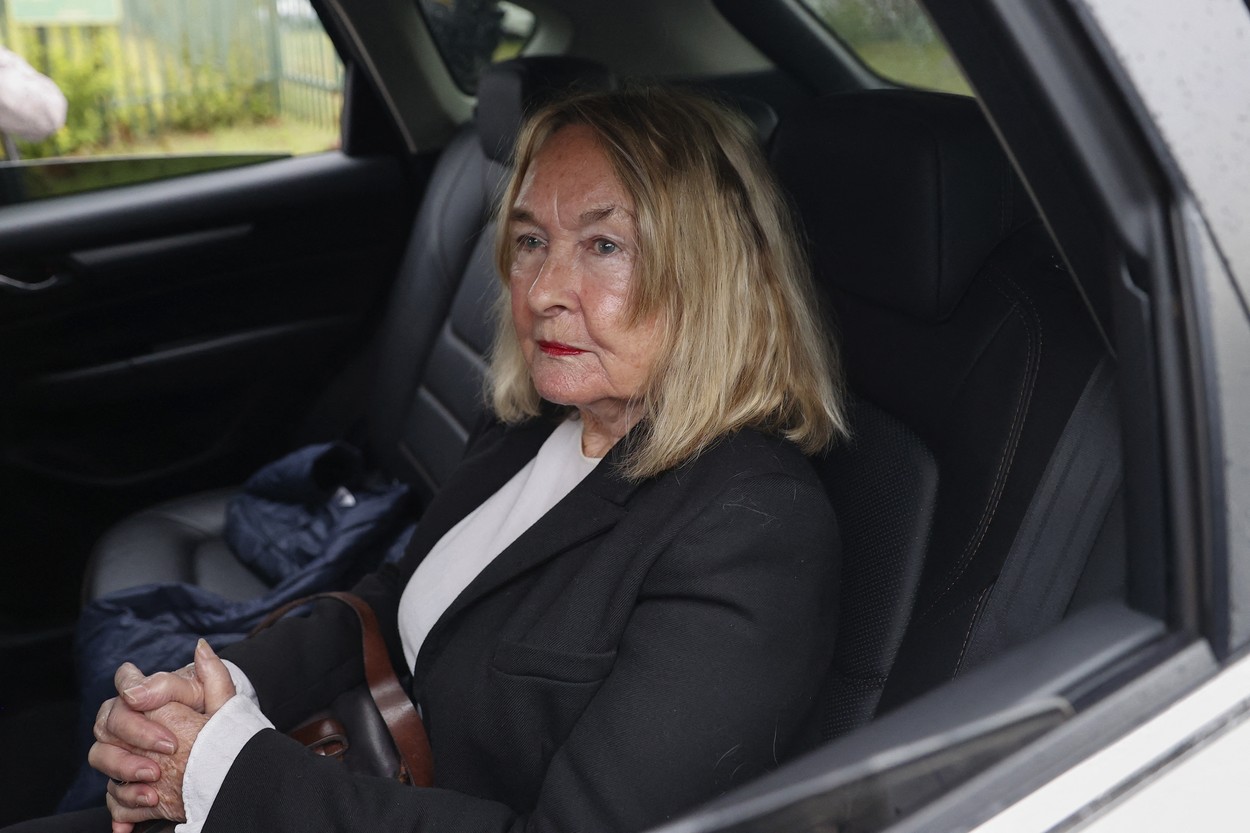 (FILES) The mother of Reeva Steenkamp, June Steenkamp arrives at the Atteridgeville Correctional Centre in Pretoria on March 31, 2023. The mother of Reeva Steenkamp, a South African model killed by ex-Olympian Oscar Pistorius, is the one 
