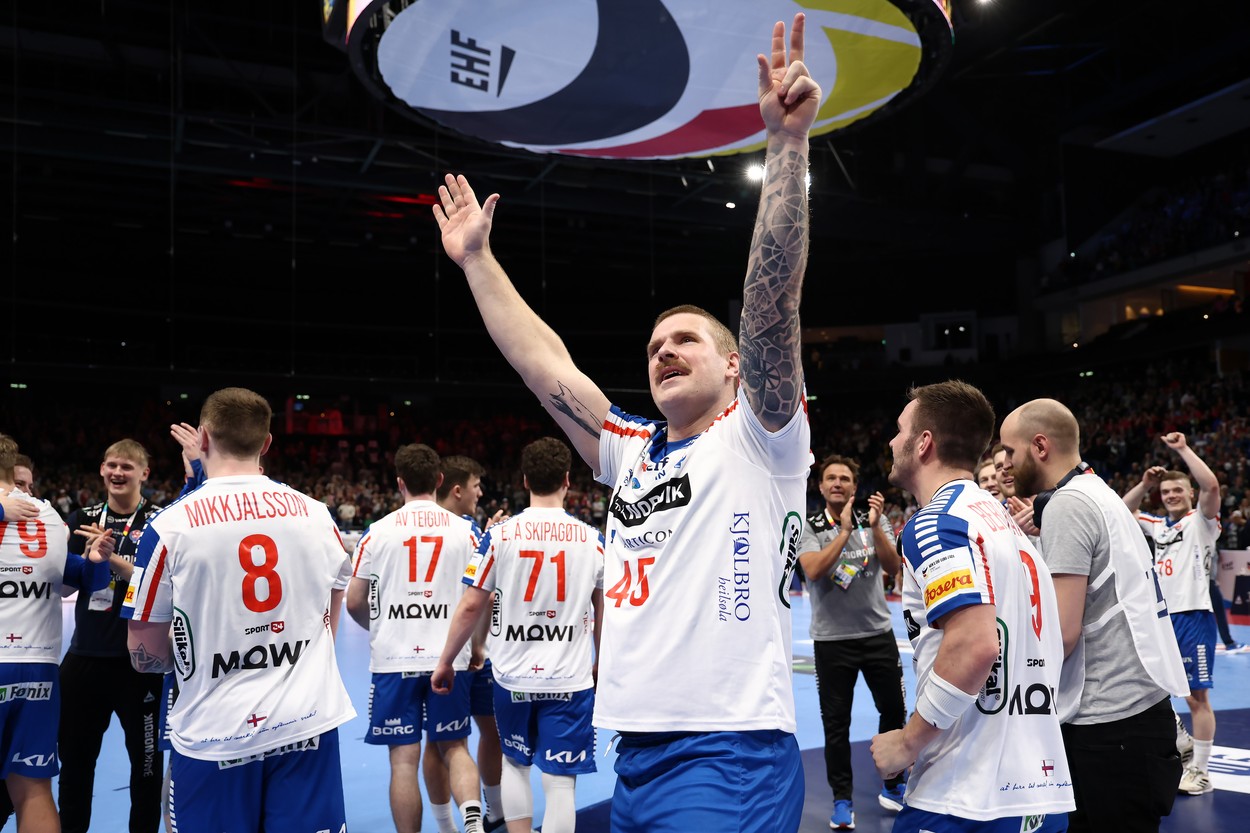Peter Krogh of Faroe Islands during the Men's EHF Euro 2024, Group D handball match between Faroe Islands and Norway on January 13, 2024 at Mercedes-Benz Arena in Berlin, Germany - Photo Piotr Matusewicz / DPPI
HANDBALL - MEN'S EHF EURO 2024 - FAROE ISLANDS v NORWAY, , Berlin, Allemagne - 13 Jan 2024,Image: 836823196, License: Rights-managed, Restrictions: , Model Release: no