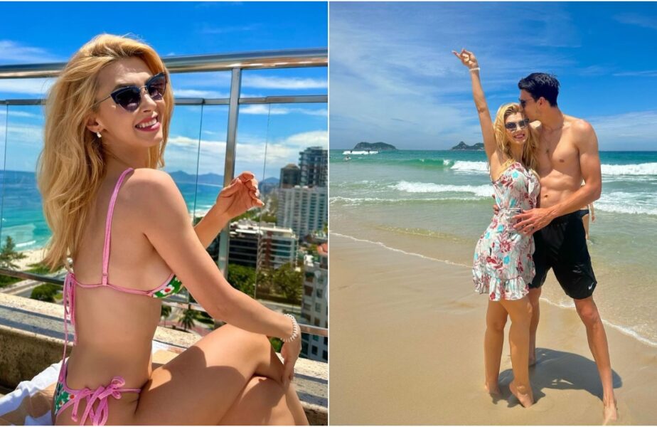 Andreea Bălan, răvăşitoare lângă Victor Cornea pe plaja din Rio de Janeiro. Detaliul arătat fanilor: „Daţi swipe!”