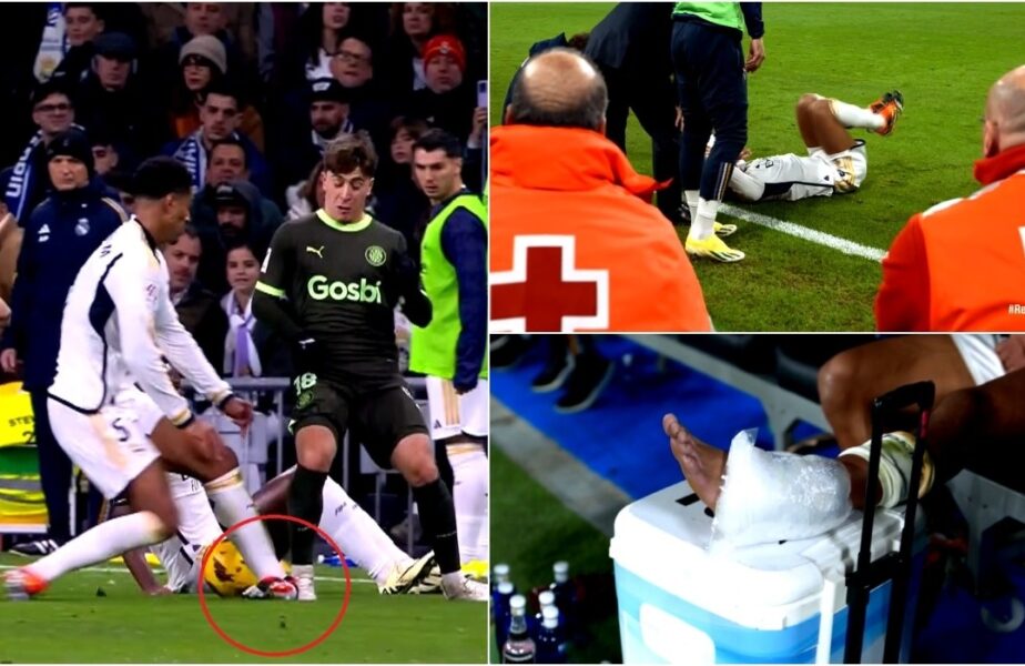 Jude Bellingham a suferit o entorsă horror, dar a marcat chiar şi „într-un picior”! Imaginile durerii în Real Madrid – Girona 4-0