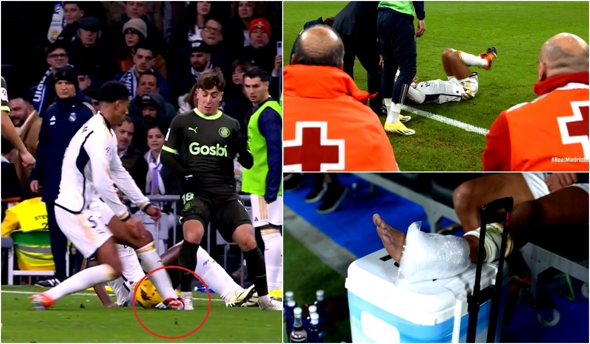 Jude Bellingham a suferit o entorsă horror, dar a marcat chiar şi „într-un picior! Imaginile durerii în Real Madrid – Girona 4-0