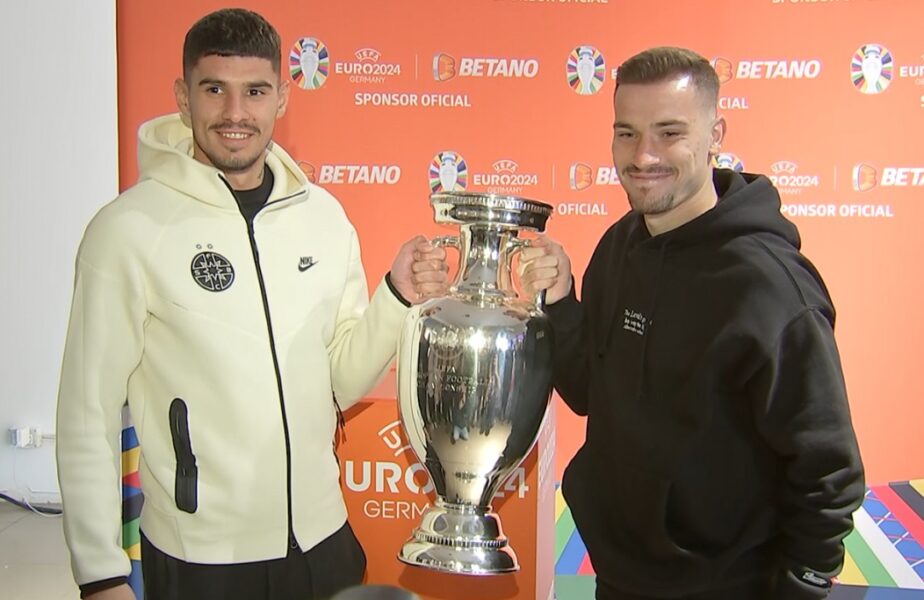 Florinel Coman şi Darius Olaru, obiective măreţe înainte de EURO 2024: „Visez la semifinală!” Au prezentat trofeul la Bucureşti