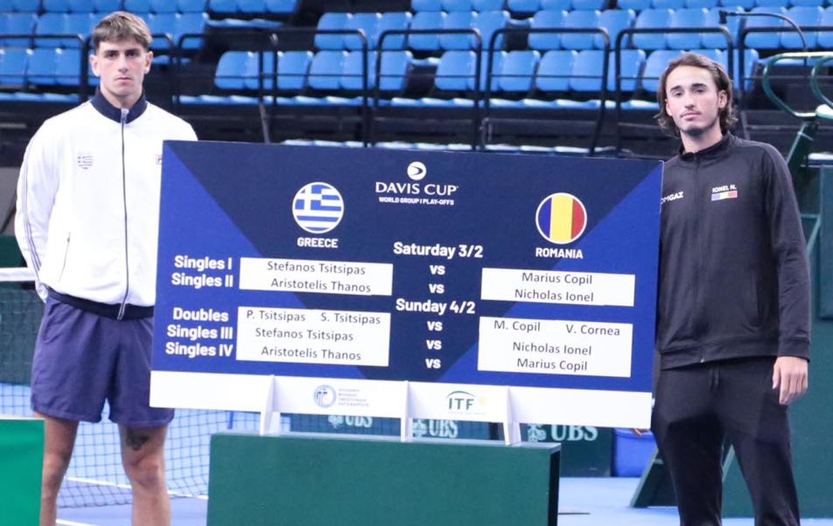 România, condusă de Grecia cu 2-0 în Cupa Davis. Nicholas Ionel, învins uluitor de locul 1433 ATP