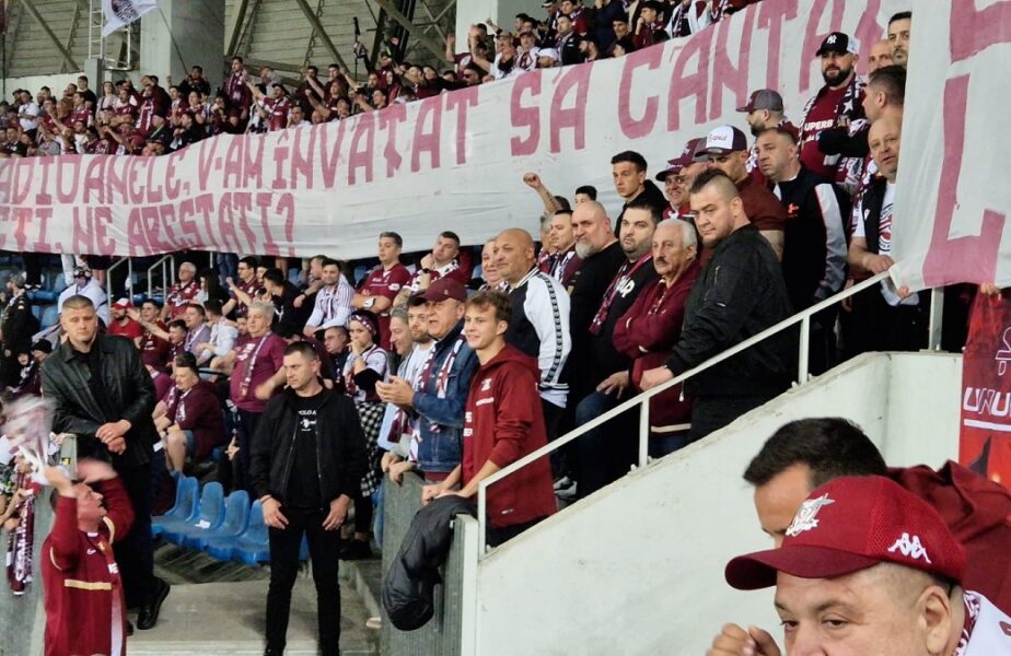 Dan Şucu, „ultras” în timpul derby-ului Universitatea Craiova – Rapid! Imagini unice cu patronul giuleştenilor în peluză